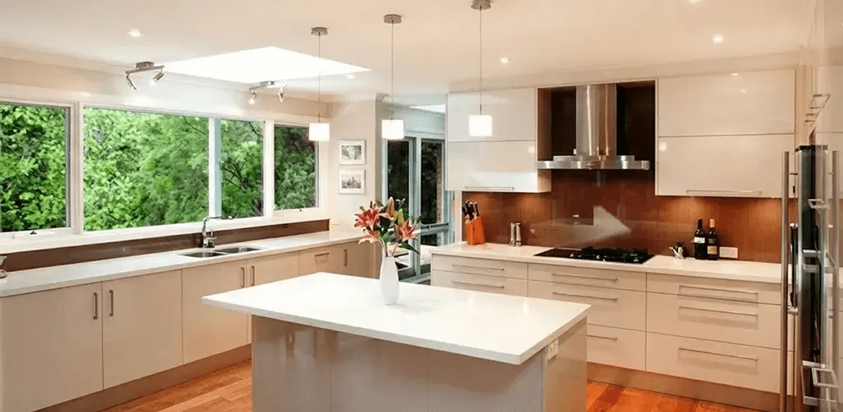 Kitchen cabinet refacing and remodel results in a modern kitchen in South Bend, IN