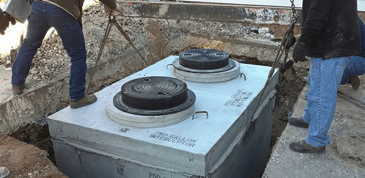 Grease trap installation for a commercial property drainage system in South Bend, IN