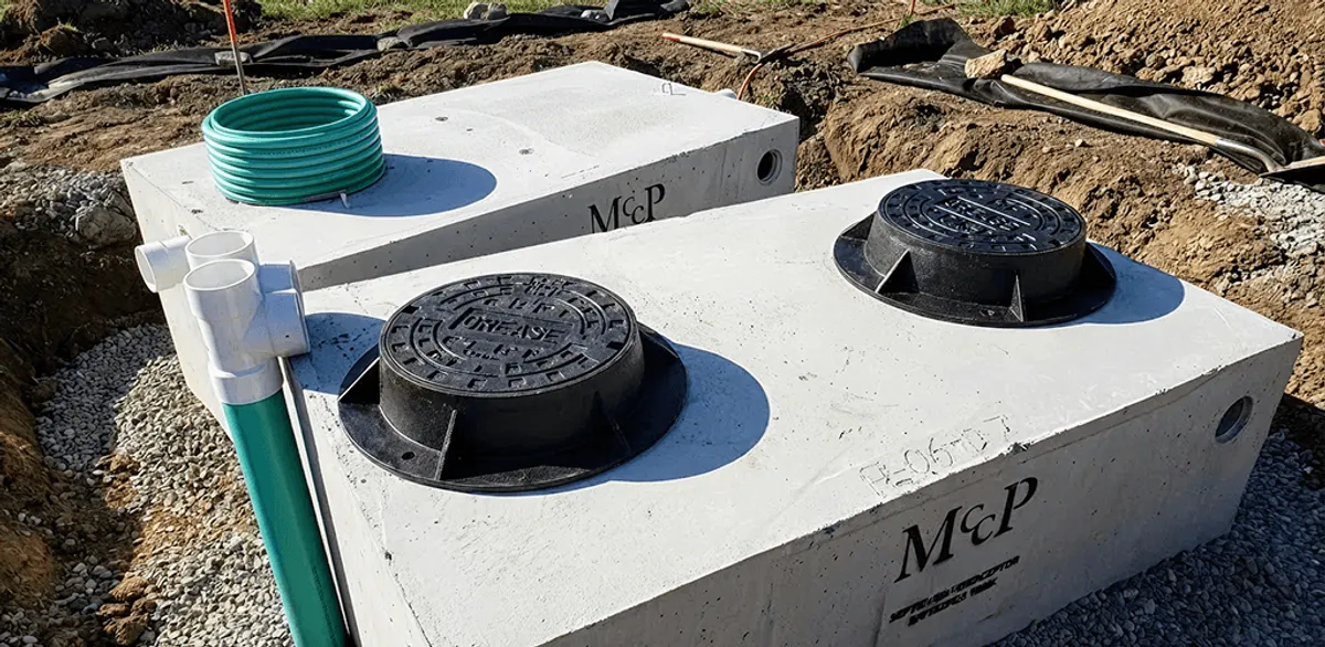 Grease trap installation unit set in place for drainage protection in South Bend, IN